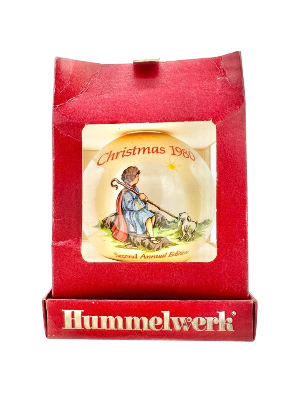 Hummelwerk Christmas 1980 Ornament 2nd Edition in Original Box HandPainted Glass